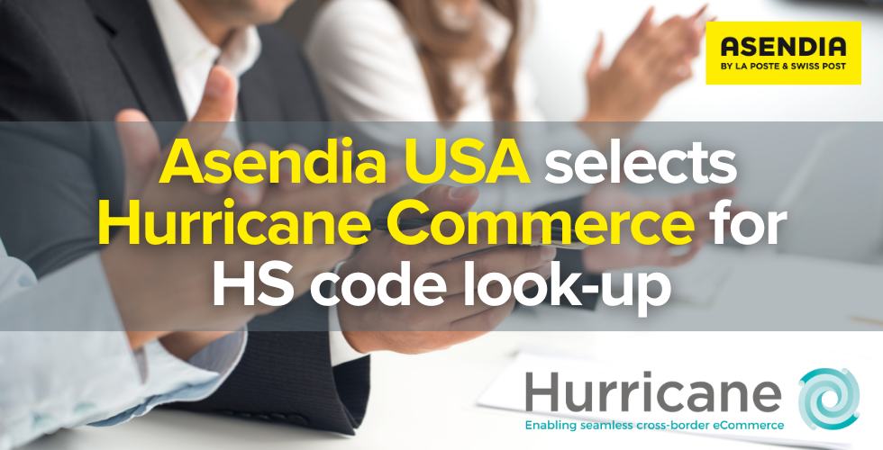 Asendia USA selects Hurricane Commerce for HS code lookup